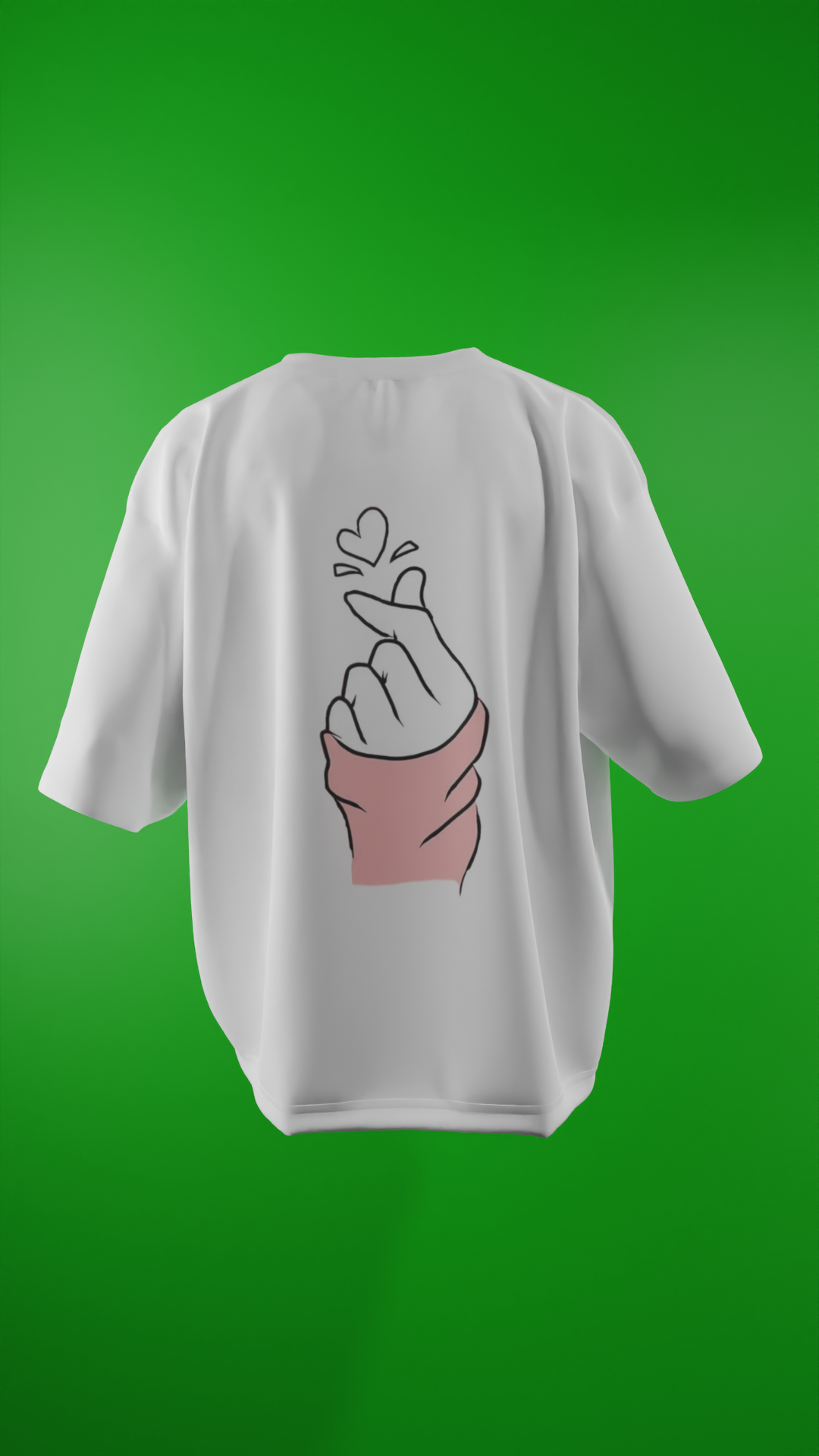 Oversized Tees - Finger Heart