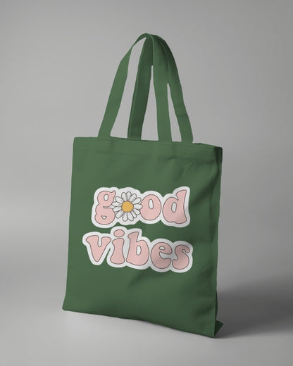 Tote Bag -  Good Vibes Pink Print