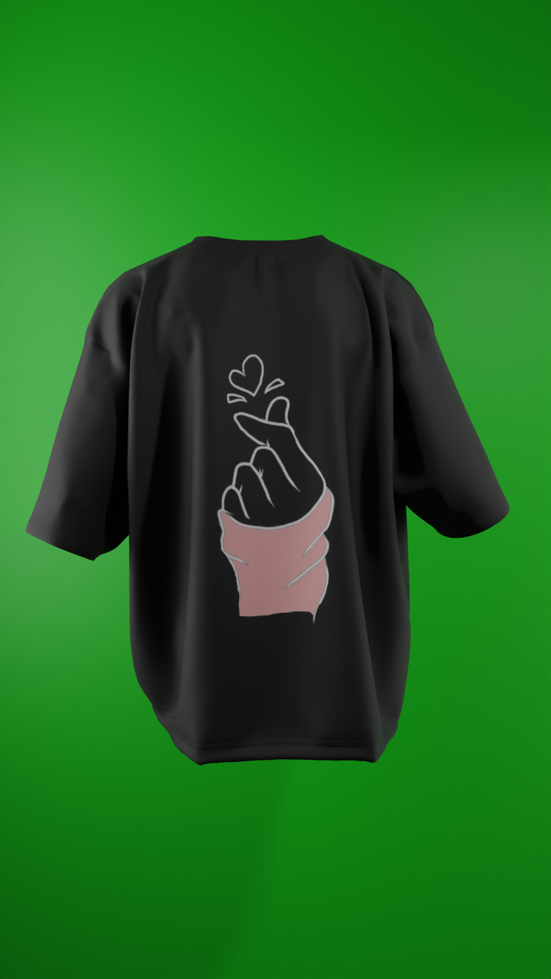 Oversized Tees - Finger Heart