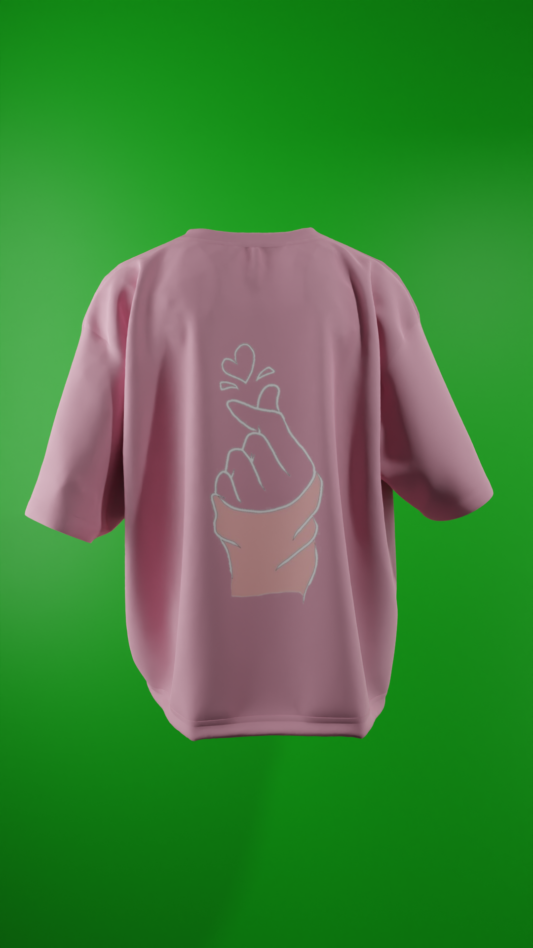 Oversized Tees - Finger Heart