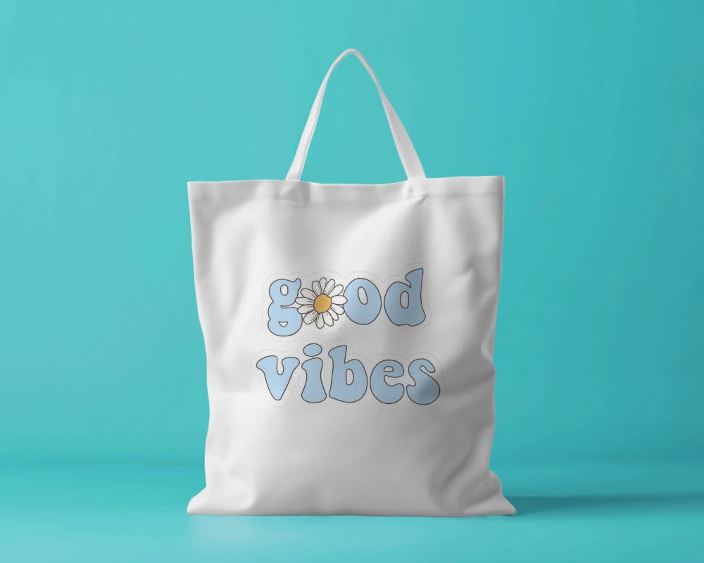 Tote Bag - Good Vibes Blue Print