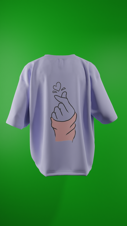 Oversized Tees - Finger Heart