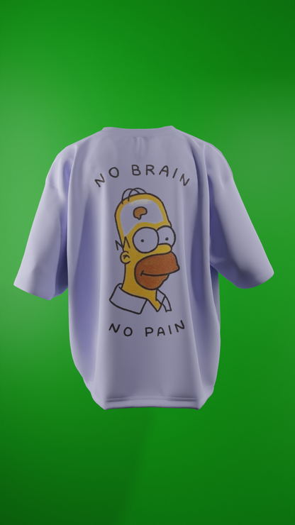 Oversized Tees - Simpson No Brain