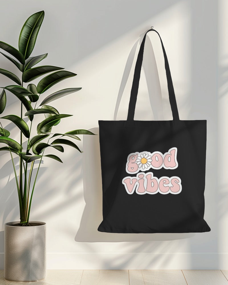 Tote Bag -  Good Vibes Pink Print