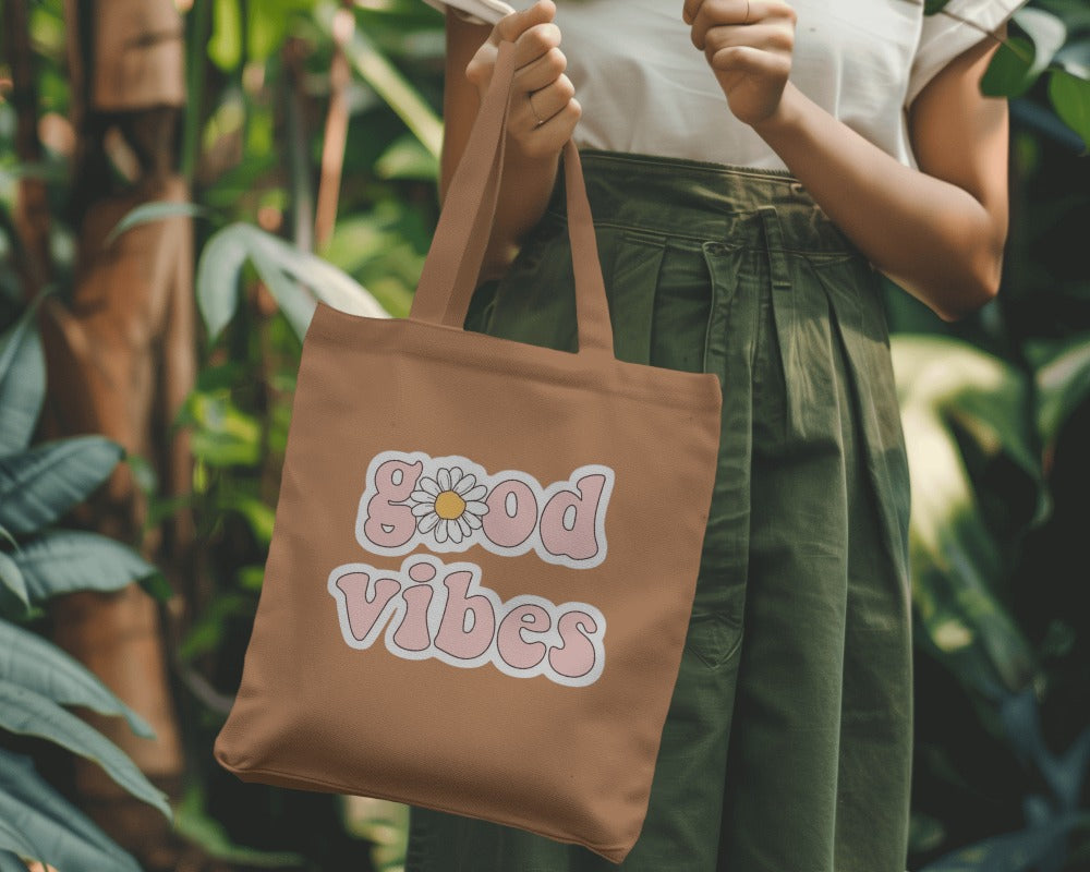 Tote Bag -  Good Vibes Pink Print